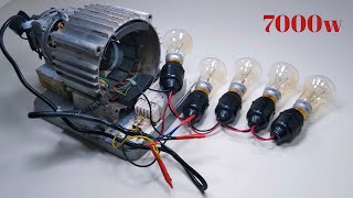 I Turn A Motor Coil Into Self Running Electric Generator 240V Ac 7000W Power Energy With Ballast [upl. by Navinod]