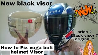 how o change vega helmet visor in 2 min  vega bolt black visor [upl. by Ariella]