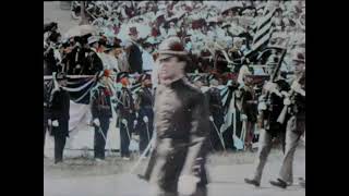 History Recolored  1901  President McKinley Reviewing the Troops at the Pan American Exposition [upl. by Ekralc]