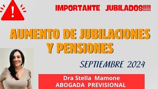 AUMENTO JUBILACIONES Y PENSIONES PARA SEPTIEMBRE Aumento del 4 ¿ Habrá bono en septiembre [upl. by Roseanna621]