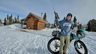 3 Days In An Alaskan Survival Cabin  Camping Hunting and Biking [upl. by Tarfe863]