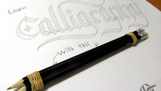 How to Do Calligraphy with a Pencil Tutorial [upl. by Issy521]