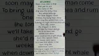 Nathan Evans  Wellerman 🌊⛵ Lyrics REQUESTED shorts youtubeshorts shortsfeed [upl. by Chimene]