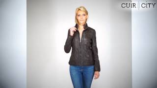 Veste Cuir Marron Femme Oakwood  Jennifer Marron Foncé [upl. by Seyler]