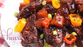 Sweet amp Smokey Pork Spare Ribs  I Heart Recipes [upl. by Eislel]