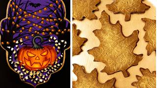 30 Minutes of Fall and Halloween Cookie Decorating 🍂🎃 [upl. by Bevon848]