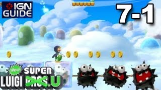 New Super Luigi U 3 Star Coin Walkthrough  Meringue Clouds 1 Frozen Fuzzies [upl. by Ettore44]