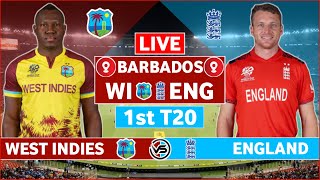 West Indies vs England 1st T20 Live Scores  WI vs ENG 1st T20 Live Scores amp Commentary [upl. by Holds]