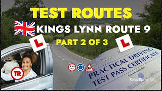 Driving Test Routes  UK Driving test preparation  Kings Lynn Route 9 Part 2 of 3 [upl. by Bussy]