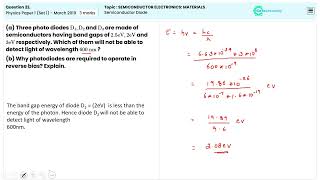 CBSE 2019 Physics Semiconductor Electronics  Diodes in Materials  Question 22 Paper 1 Set 1 [upl. by Leunad]