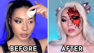 UNDERCOVER DEMON  CRACKEDBROKEN EASY MAKEUP TUTORIAL [upl. by Allehcram302]