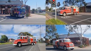 Turnout FRV Pumper Tanker 7 spare responding to multiple calls along with Teleboom 7 [upl. by Alag408]