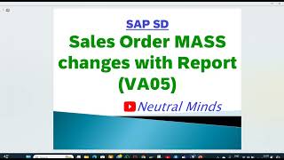 SAP SD S4 HANA MASS changes of Pricing Material Plant amp Currency in Sales order with Tcode VA05 [upl. by Kabab32]