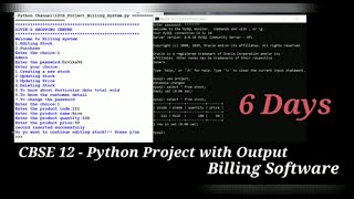 CBSE12  Project  Interface Python with MySQL Database connectivity  Billing Software CS 083 [upl. by Rheta]