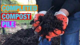 Completed compost pile made with grass clippings and pine needles [upl. by Hanshaw]