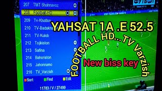 YaHsat 1A E 525 ku band football HD tv Virzish new biss key update [upl. by Oicam338]