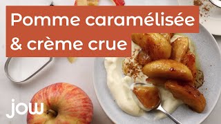 Recette de Pommes caramélisées amp crème crue [upl. by Ycram]