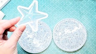 Create  SHAKABLE SNOWGLOBE  Coasters with an Epoxy Resin DIY Project [upl. by Perrie]