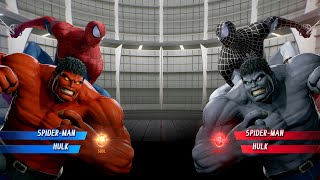 Spiderman Hulk Red vs Hulk Spiderman Black Fight  Marvel vs Capcom Infinite PS4 Gameplay [upl. by Sussman172]