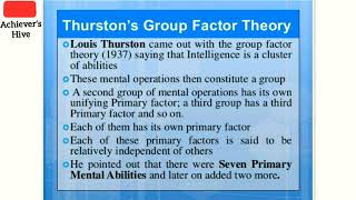 Thurstons Group Factor Theory of Intelligence  GroupFactorTheory [upl. by Carlye574]