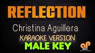 REFLECTION  Christina Aguillera MALE KEY KARAOKE HQ VERSION [upl. by Aleetha]