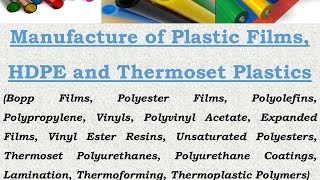 Manufacture of Plastic Films  HDPE and Thermoset Plastics [upl. by Destinee38]