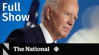 CBC News The National  Biden drops out of US presidential race [upl. by Harak]