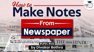 How to Make Notes from Newspaper for UPSC Preparation  UPSC IAS  StudyIQ [upl. by Cerallua]