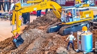 RC trucks and excavators in action at the construction site BIG RC FUN [upl. by Brouwer819]