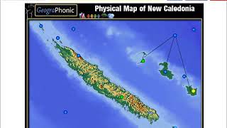 Pysical map of New Caledonia New Caledonian barrier reef geography game run [upl. by Auhoj]