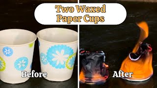 Two Waxed Paper Cups Combust [upl. by Eiramnna]