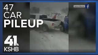 Dramatic video shows 47car pileup near Oak Grove [upl. by Llehcal]