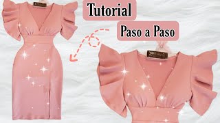 Vestido elegante PATRONAJE Tutorial paso a paso [upl. by Enitsahc]