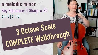 e melodic minor 3 Octave WITH instructions [upl. by Linson96]