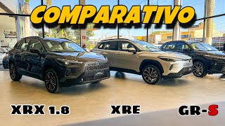 Nov Corolla Cross 2025 Diferenças entre Versões XRE GR XRX Hibrid [upl. by Auohc]