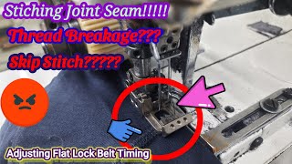 How to Solve Thread cut in flatlockFlat Lock Belt Timing Setting [upl. by Ayela]