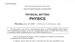 2023 Physics Regents Review Part 1 Multiple Choice Questions 150 [upl. by Connelly654]