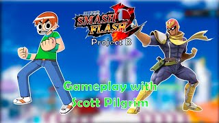 SSF2 Project B Patch 9 Gameplay with Scott Pilgrim [upl. by Atsylac]