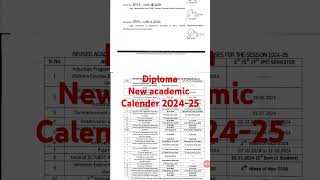 Diploma new academic calendar 202426 [upl. by Darwen]