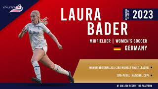 Womens Soccer  Center Midfielder Forward Winger  Laura Bader Germany  Recruit 2023 [upl. by Ettenuj]