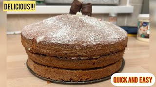 Quick Delicious Nutella CAKE  Betty Crocker Cake Mix Velvety Vanilla  Bake with me RELAXING [upl. by Wollis]