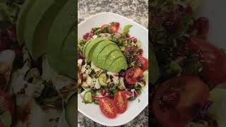 Fattoush salad with guacamole pomegranate dressingfood shorts short saladrecipes [upl. by Eudora363]