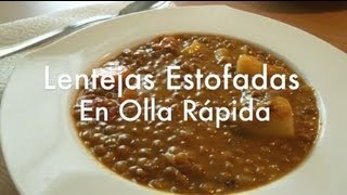 Como Hacer Lentejas en olla express  Recetas fáciles [upl. by Dorri]