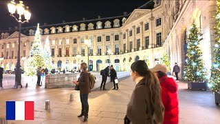 Paris Night Walk at Place Vendôme Christmas Season 4K HDR [upl. by Naujal]