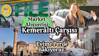 FİLE MARKET ALIŞVERİŞİ  İzmir  Kemeraltı Çarşısı  Evime Perde Bakıyoruz 🏡 [upl. by Palecek]