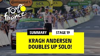 TDF2020  Stage 19  Kragh Andersen doubles up solo [upl. by Ahsiekat]