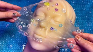 ASMR Glue Peeling on Squishy Mannequin Whispered [upl. by Elawalo325]