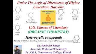 Heterocyclic Compounds Part 3 Basicity of Amines including Heterocyclic Amines [upl. by Enelloc]