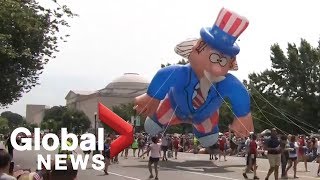 Americans celebrate Independence Day with parade in Washington DC [upl. by Aim]