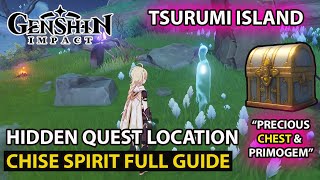 Genshin Impact  Chise Spirit Hidden Quest Tsurumi Island All Storm stone Locations Full Guide [upl. by Vijnas]